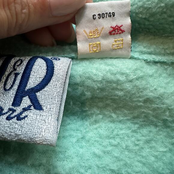 Vintage R&R Sport Green Ombre, Vine Design, Quarter Zip Up, Fleece Sweater- M - Picture 4 of 7